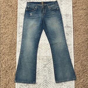 7 For All Mankind Blue Flare Wide Leg Jeans